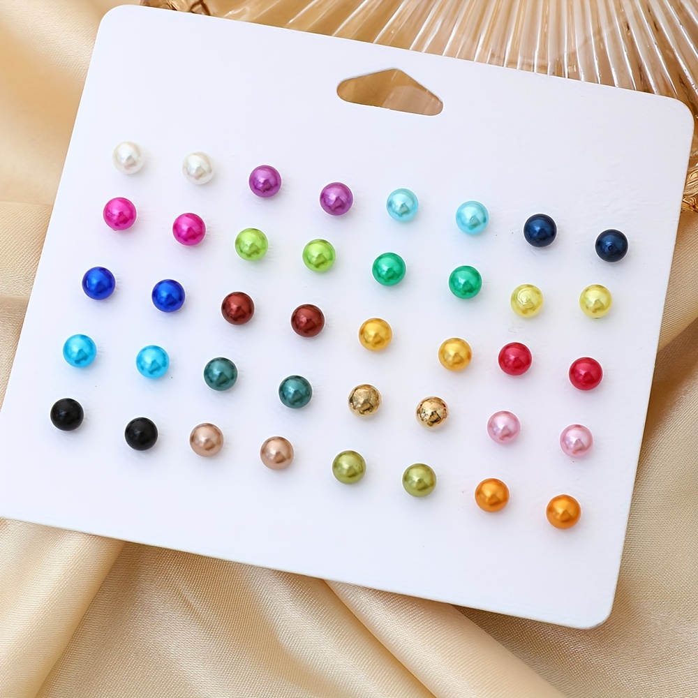 20 Pairs Women's Colorful Simple Earrings Combination Set